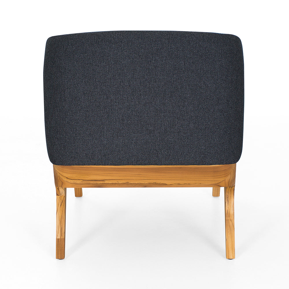 Abra Armchair in Charcoal Fabric and Teak Finish