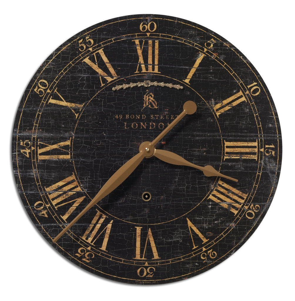 Bond Street 18" Black Wall Clock