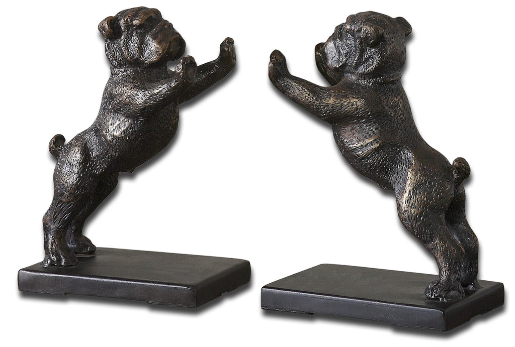 Bulldogs Cast Iron Bookends, Set/2