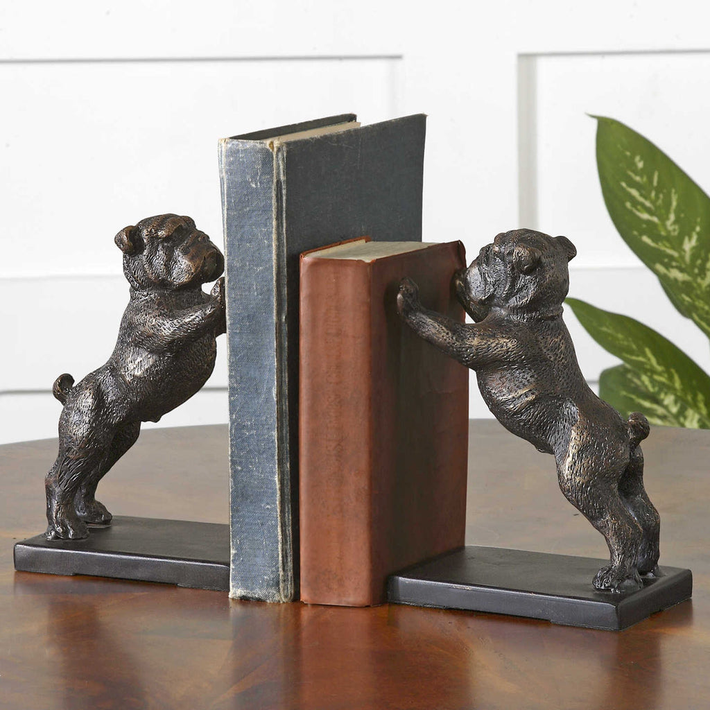 Bulldogs Cast Iron Bookends, Set/2