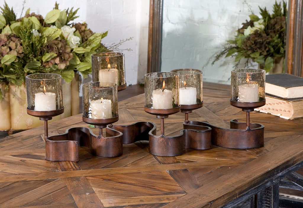 Ribbon Metal Candleholders