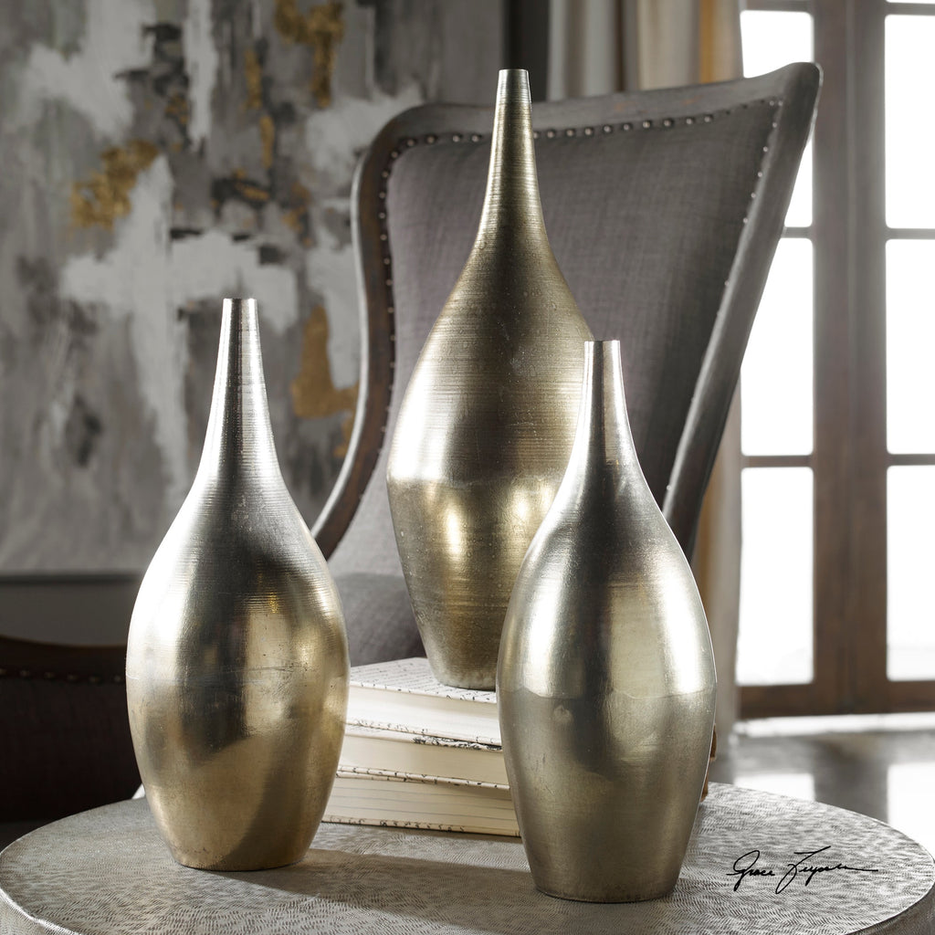 Rajata Silver Vases Set of 3