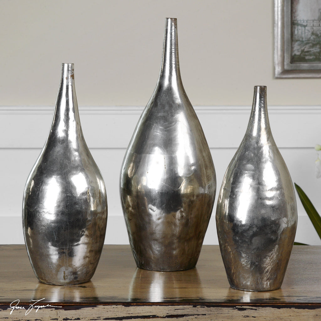 Rajata Silver Vases Set of 3