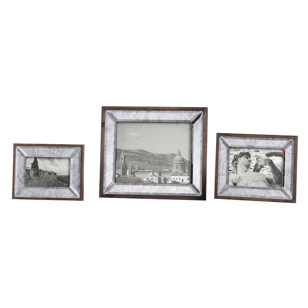 Daria Antique Mirror Photo Frames Set of 3