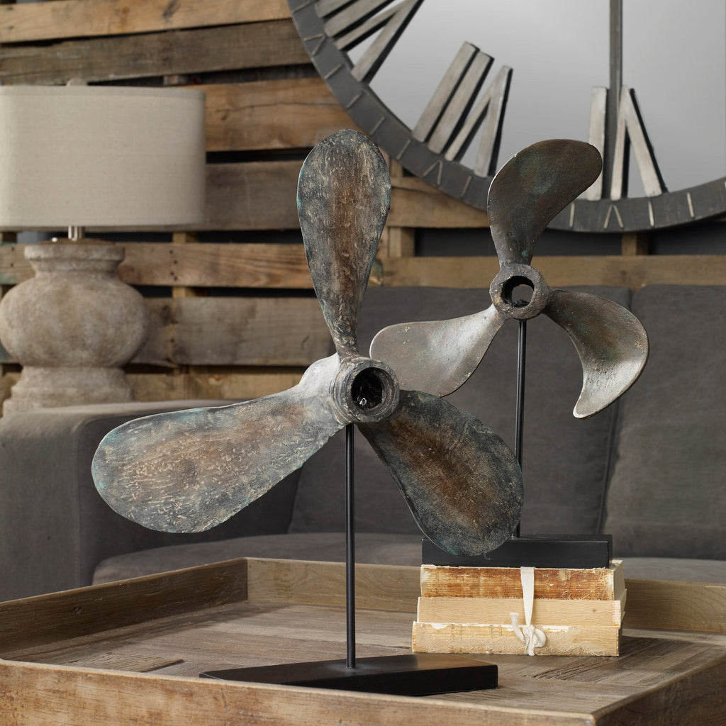 Propellers Rust Sculptures, Set of 2