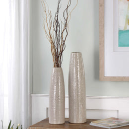 Sara Textured Ceramic Vases Set of 2