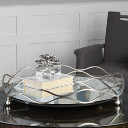 Rachele Mirrored Silver Tray