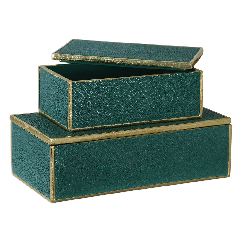 Karis Emerald Green Boxes Set of 2