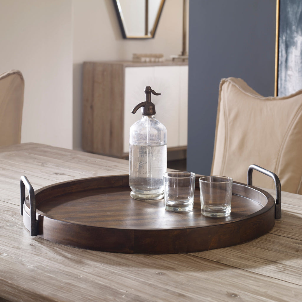 Reine Round Wooden Tray