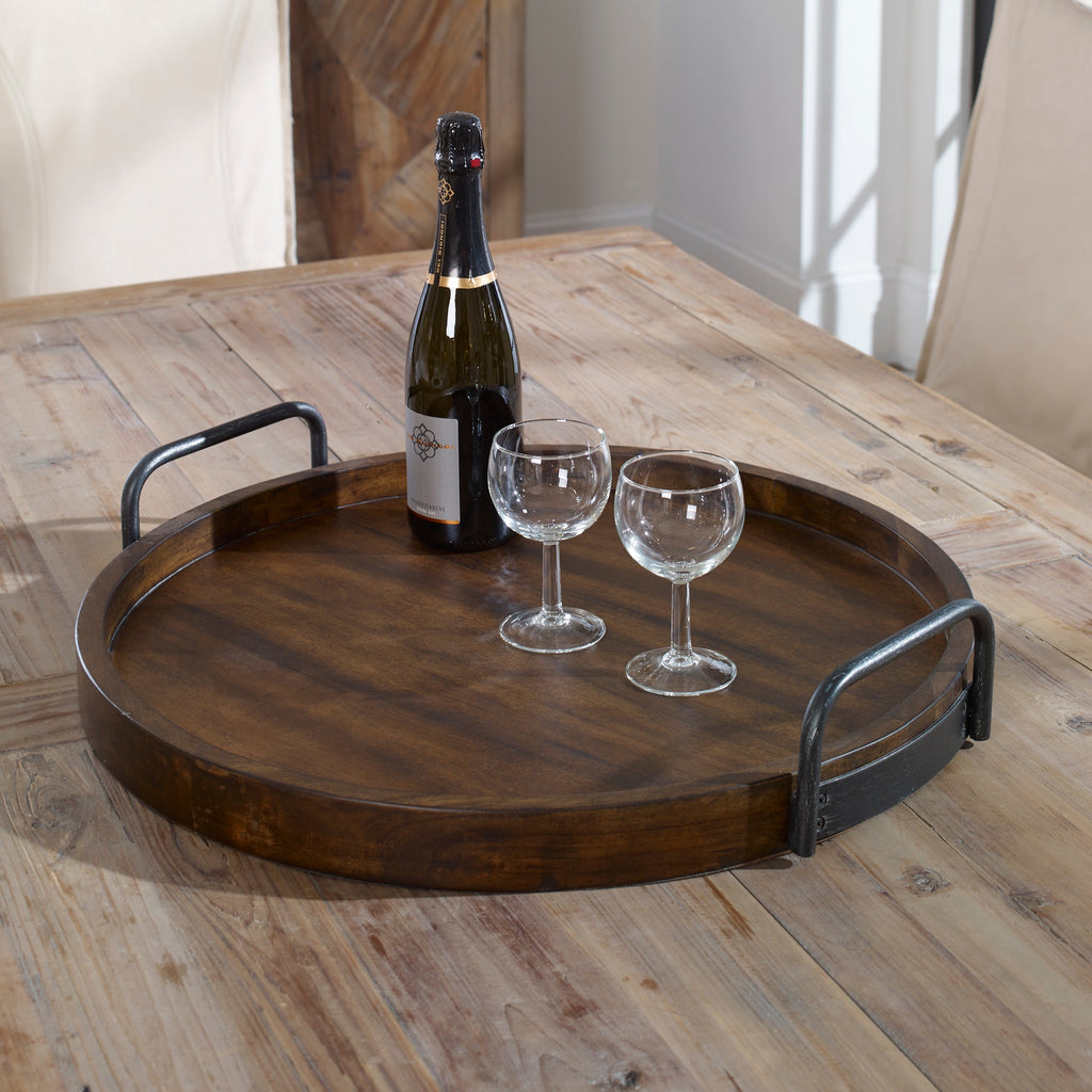 Reine Round Wooden Tray