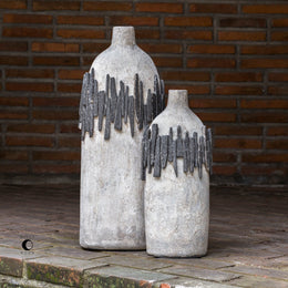 Rutva Aged Ivory Vases, Set of 2