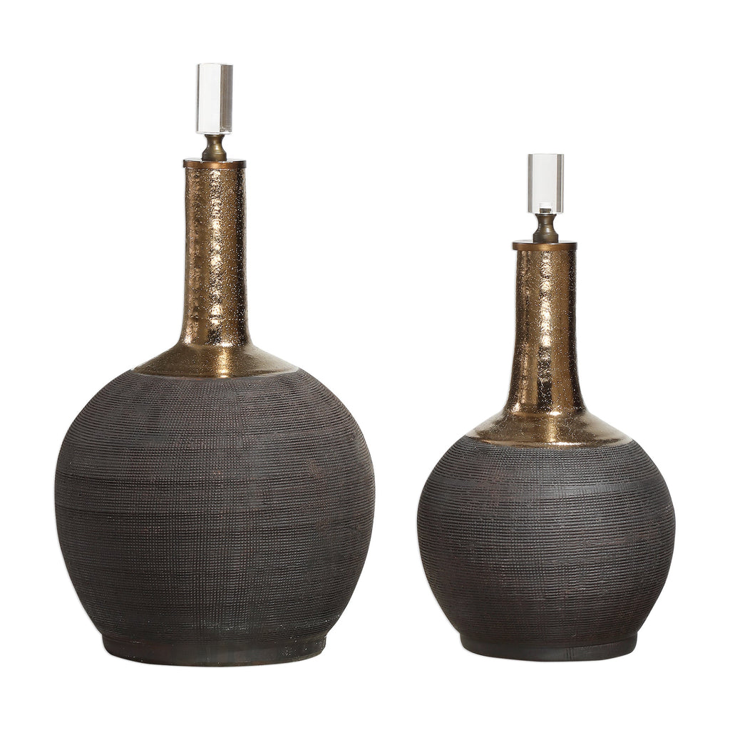 Arnav Matte Black Bottles, Set of 2