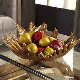 Oak Leaf Metallic Gold Bowl