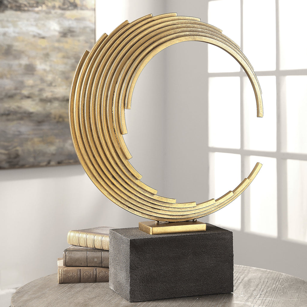 Saanvi Curved Gold Rods Sculpture