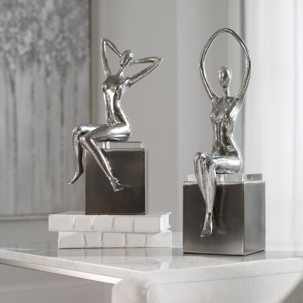 Jaylene Silver Sculptures, Set of 2