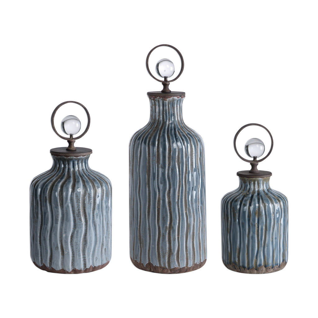 Mathias Grey-Blue Vessels, Set of 3