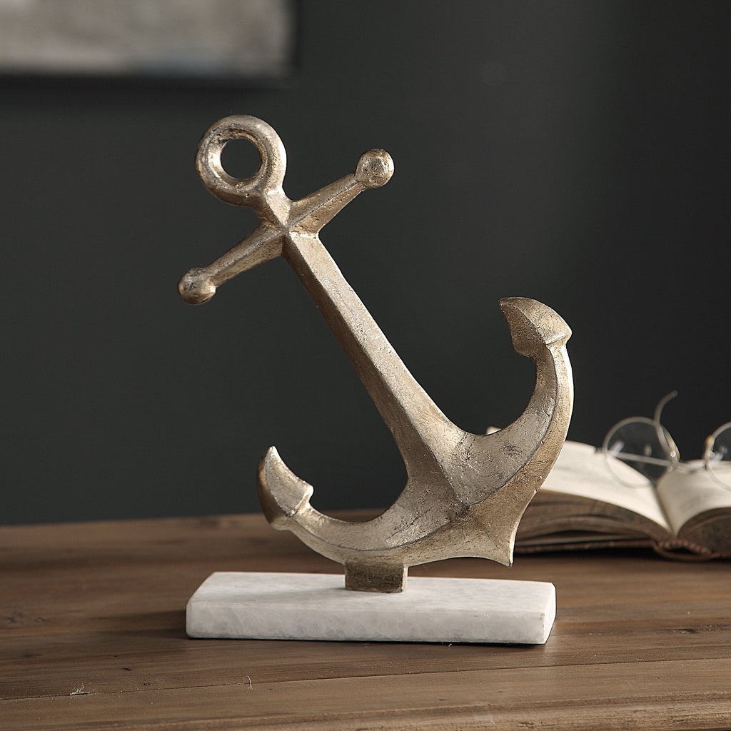 Drop Anchor Antique Gold Sculpture