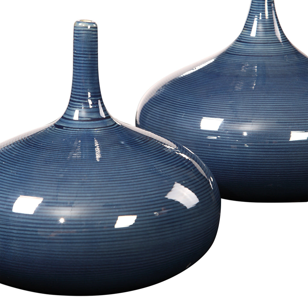 Zayan Blue Vases, Set of 2