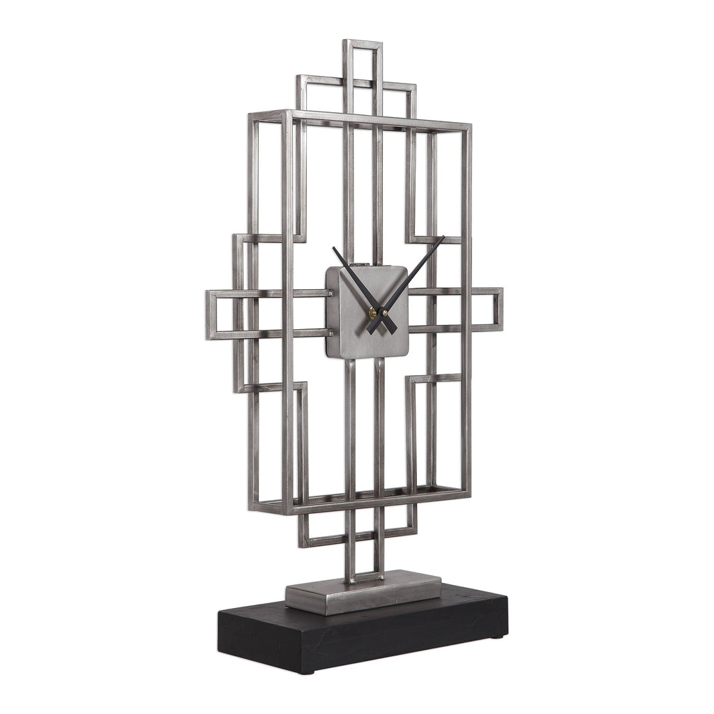 Vanini Silver Tabletop Clock