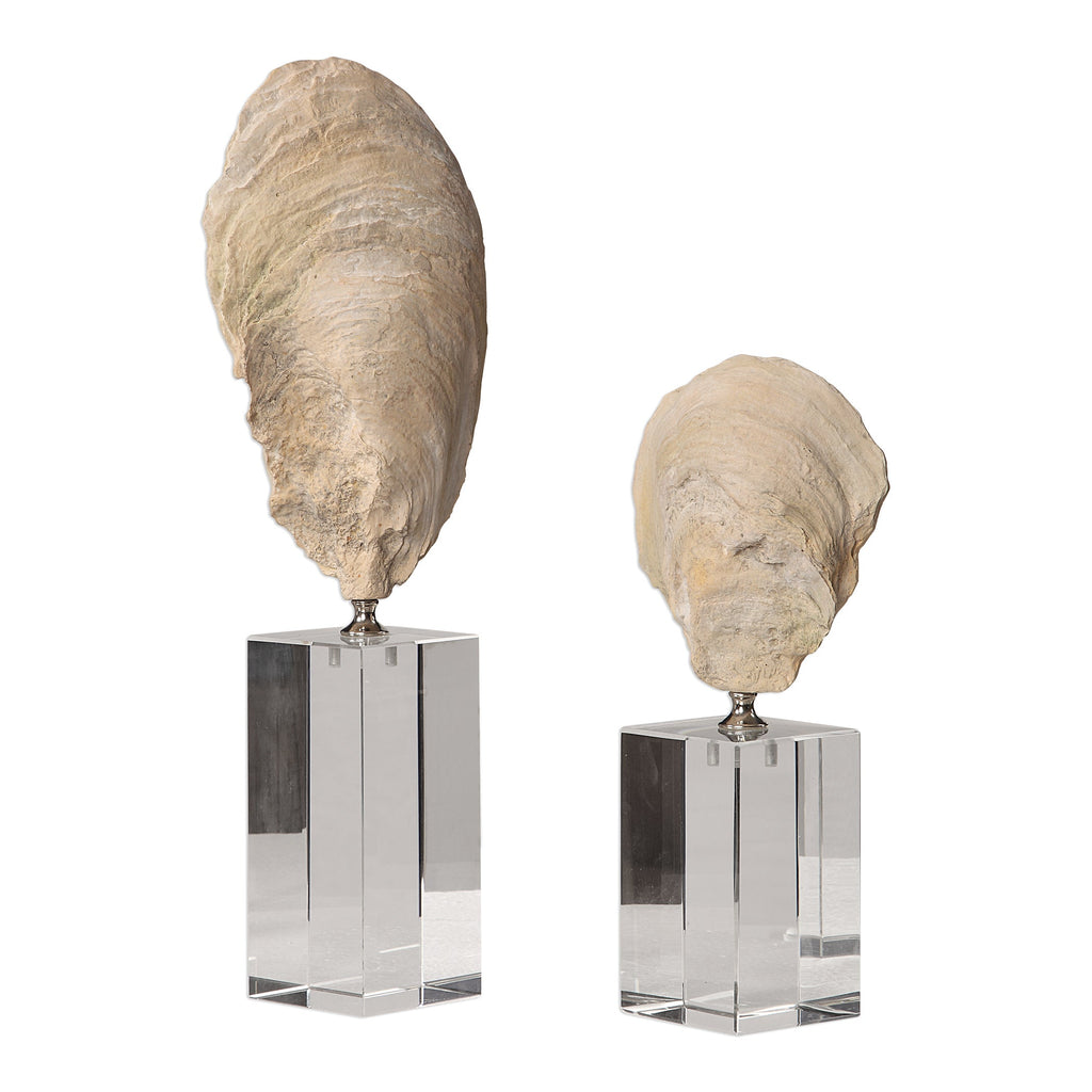 Oyster Shell Sculptures, Set of 2