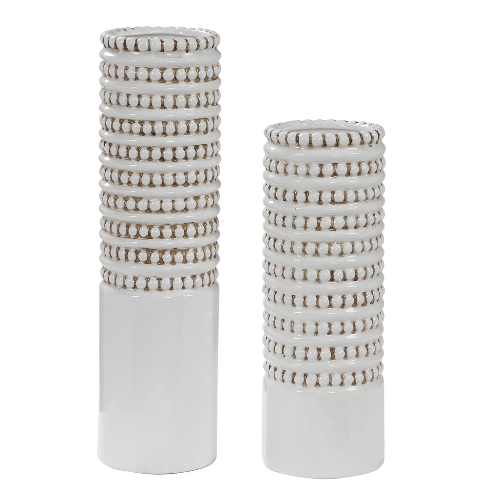 Angelou White Vases, Set/2