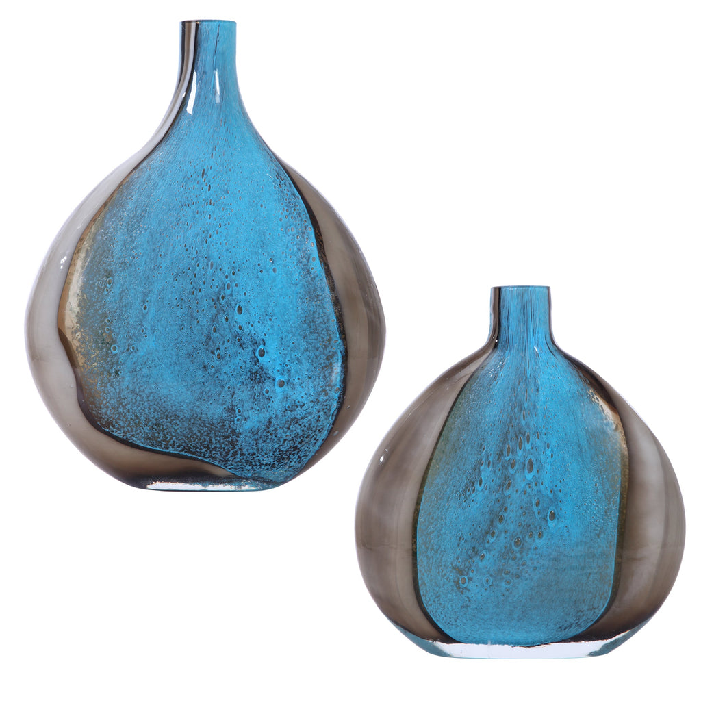 Adrie Art Glass Vases, Set of 2