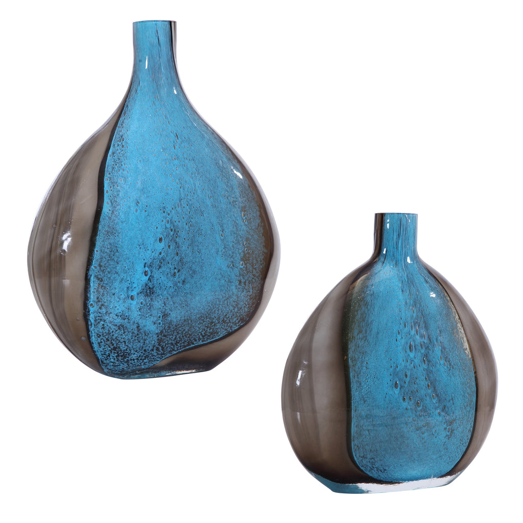 Adrie Art Glass Vases, Set of 2