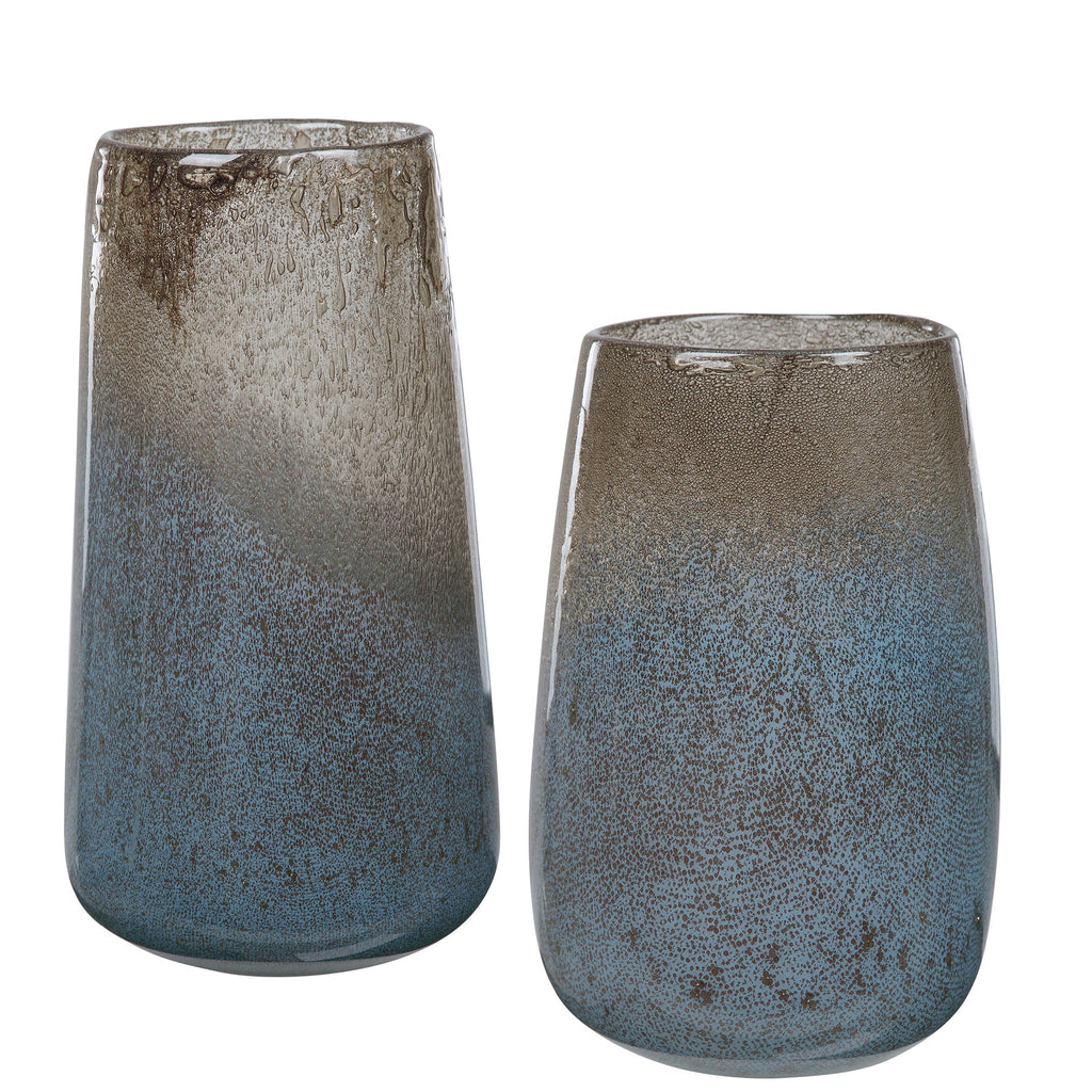 Ione Seeded Glass Vases, Set of 2