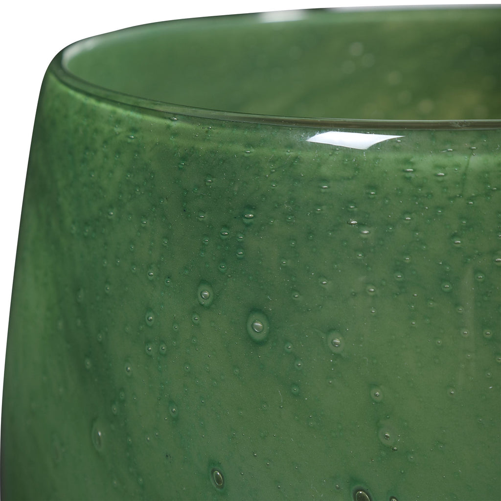 Matcha Green Glass Vases, Set of 2