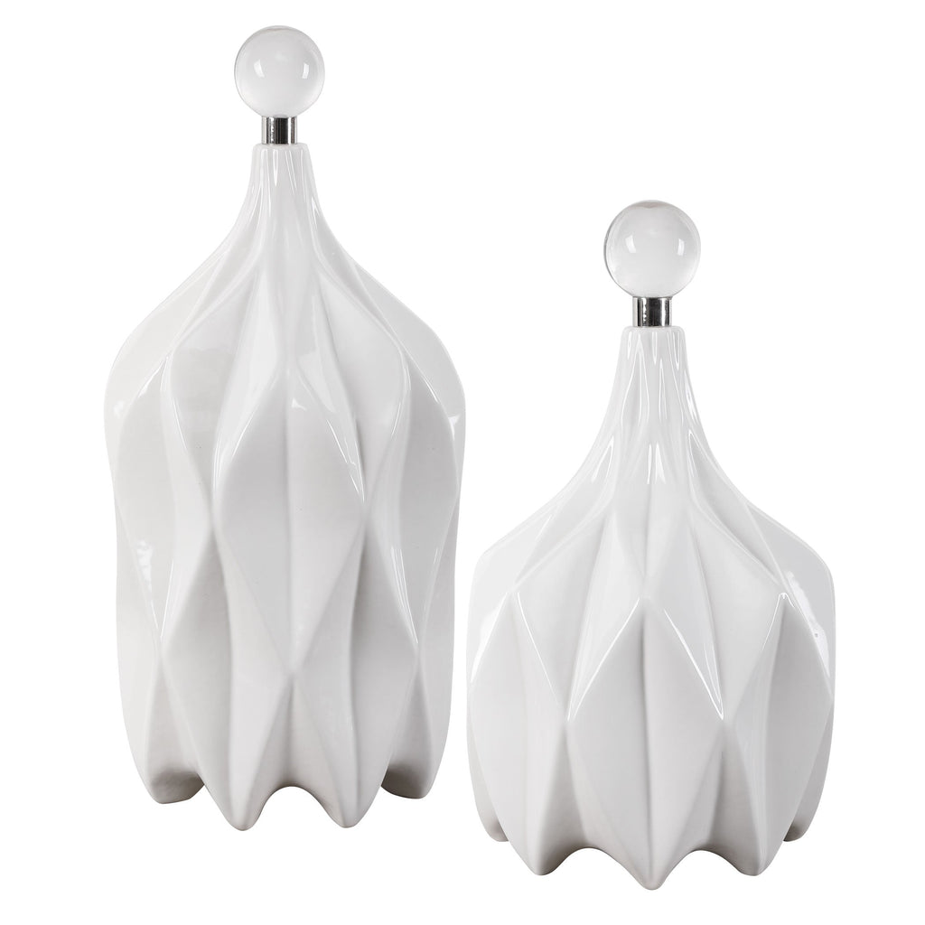 Klara White Bottles, Set of 2