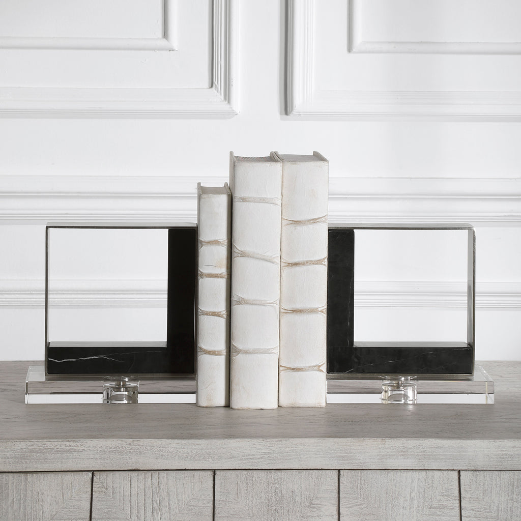 Tilman Modern Marble Bookends, Set of 2