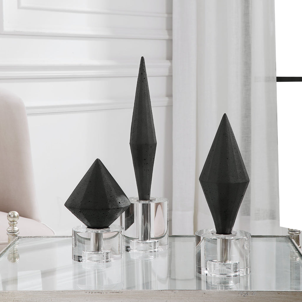 Alize Black Sculptures,, Set of 3