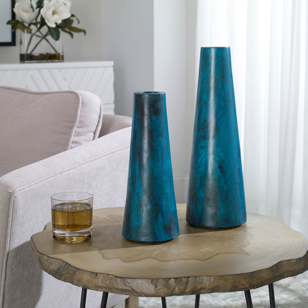 Mambo Blue Vases, Set of 2