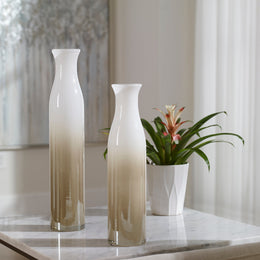 Blur Ivory Beige Vases, Set of 2