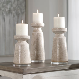 Kyan Ceramic Candleholders, Set of 3
