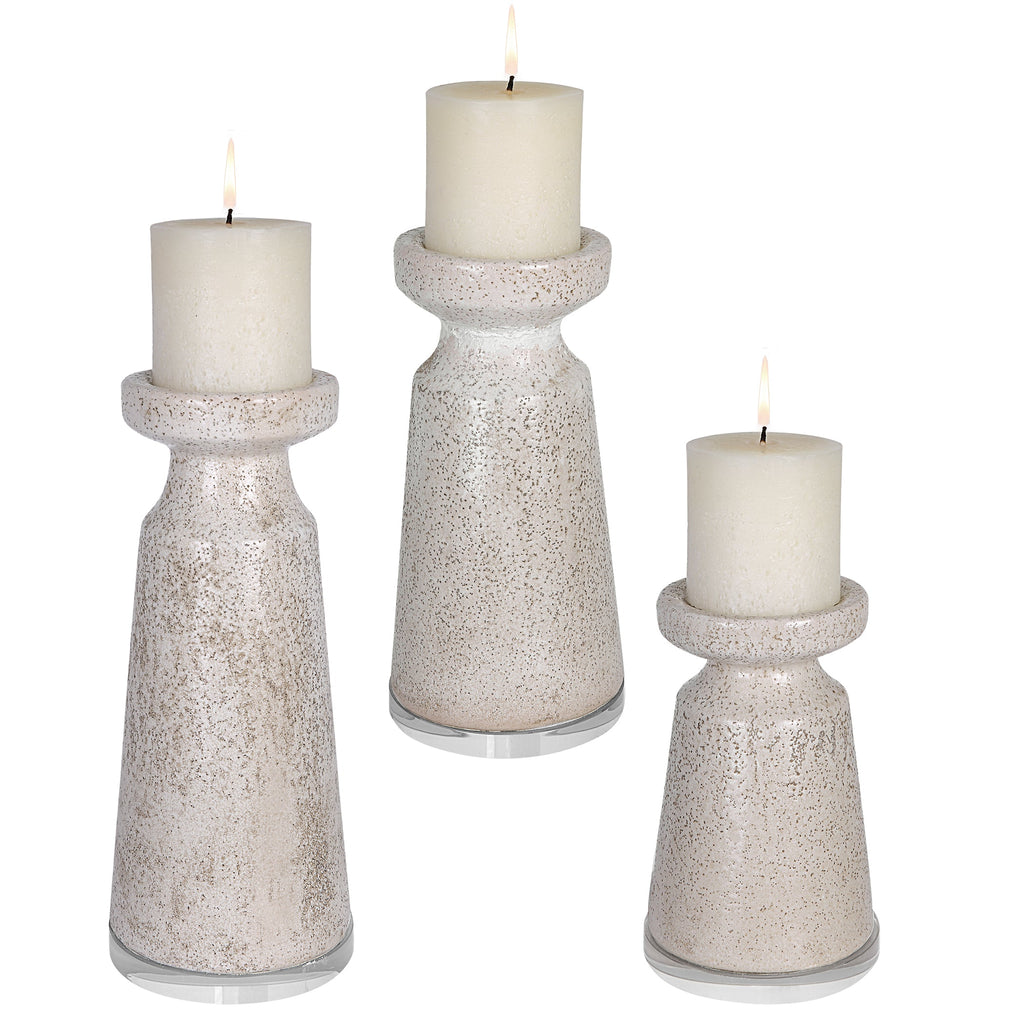 Kyan Ceramic Candleholders, Set of 3