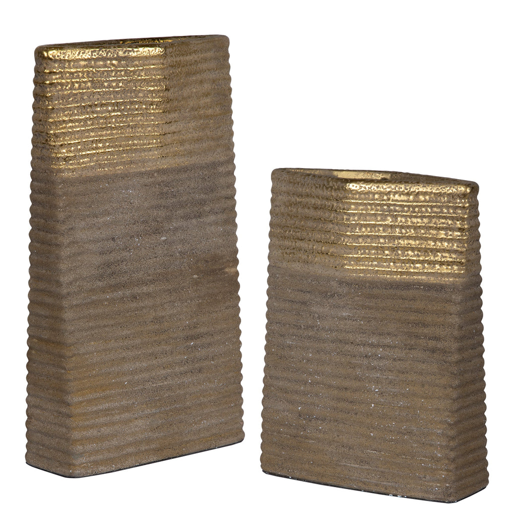 Riaan Ribbed Vases, Set of 2