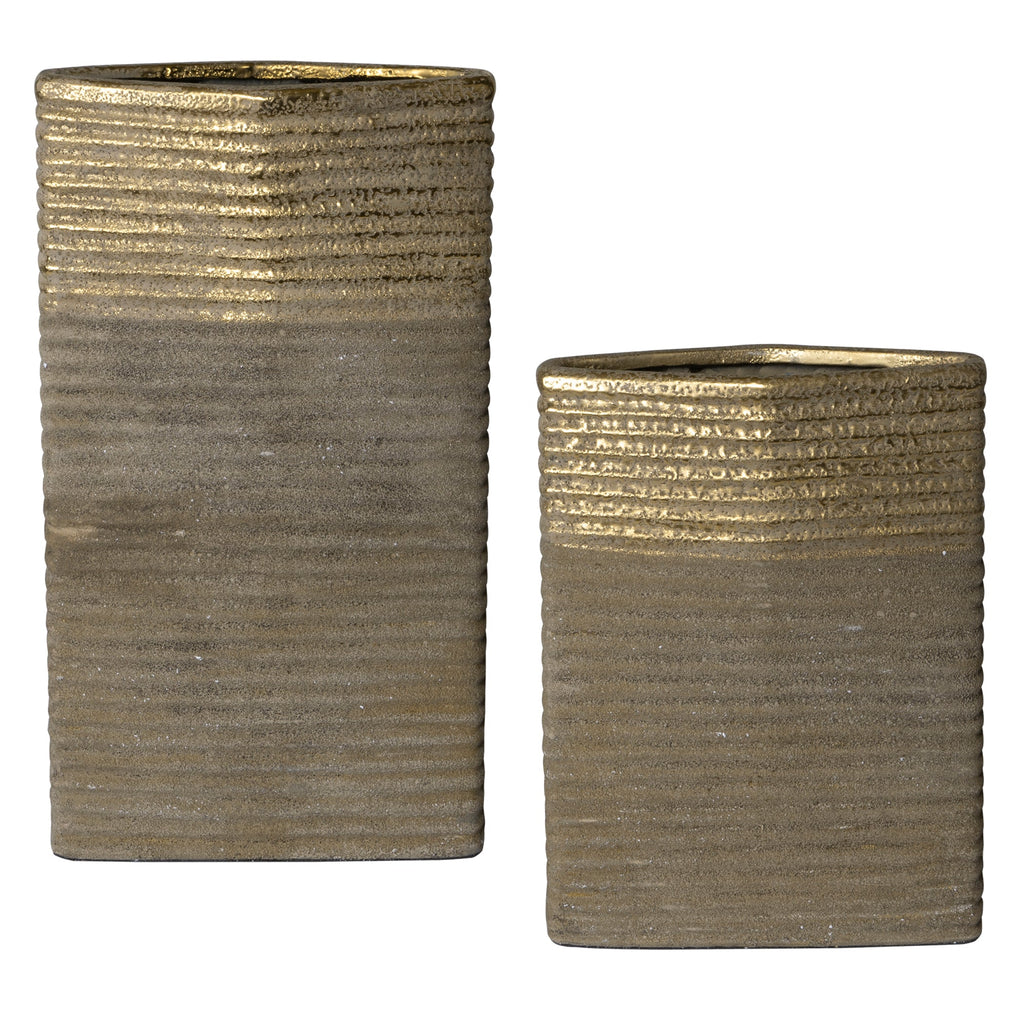 Riaan Ribbed Vases, Set of 2