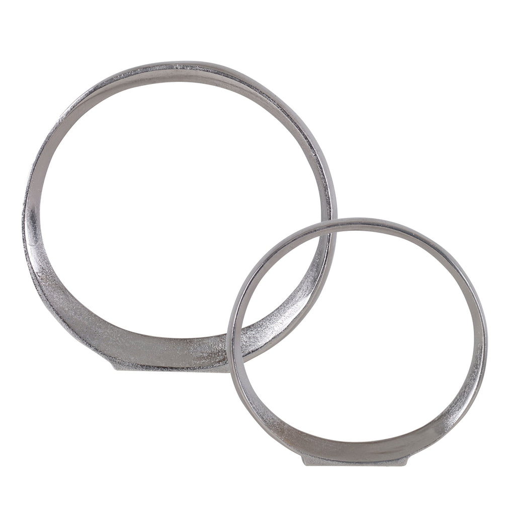 Orbits Nickel Ring Sculptures,Set of 2