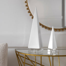Great Pyramids Sculpture In White,Set of 2