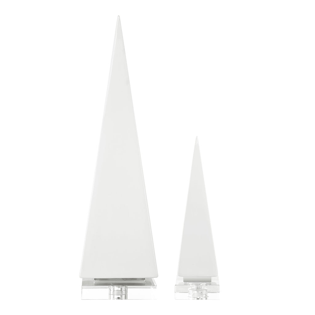 Great Pyramids Sculpture In White,Set of 2