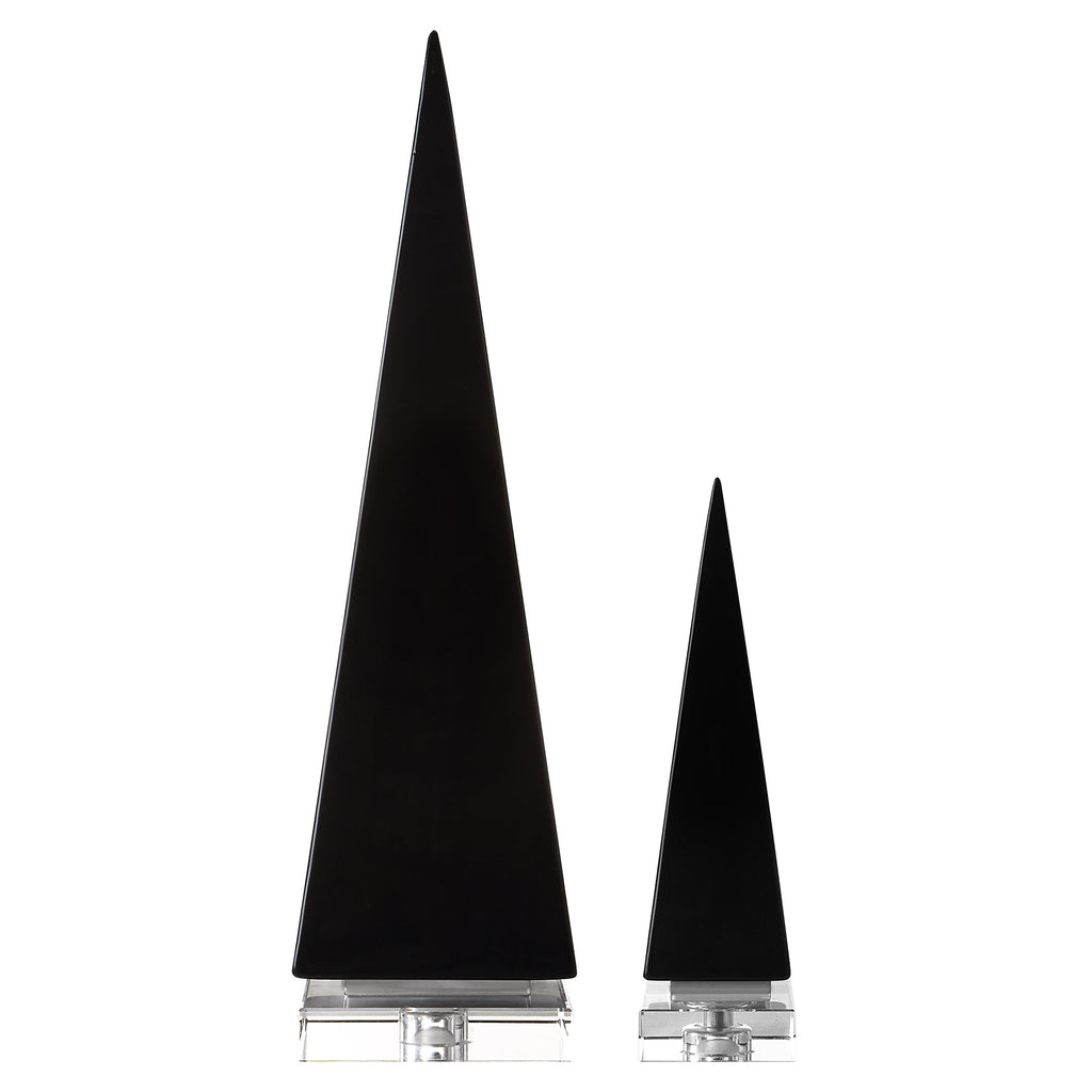 Great Pyramids Sculpture In Black,Set of 2