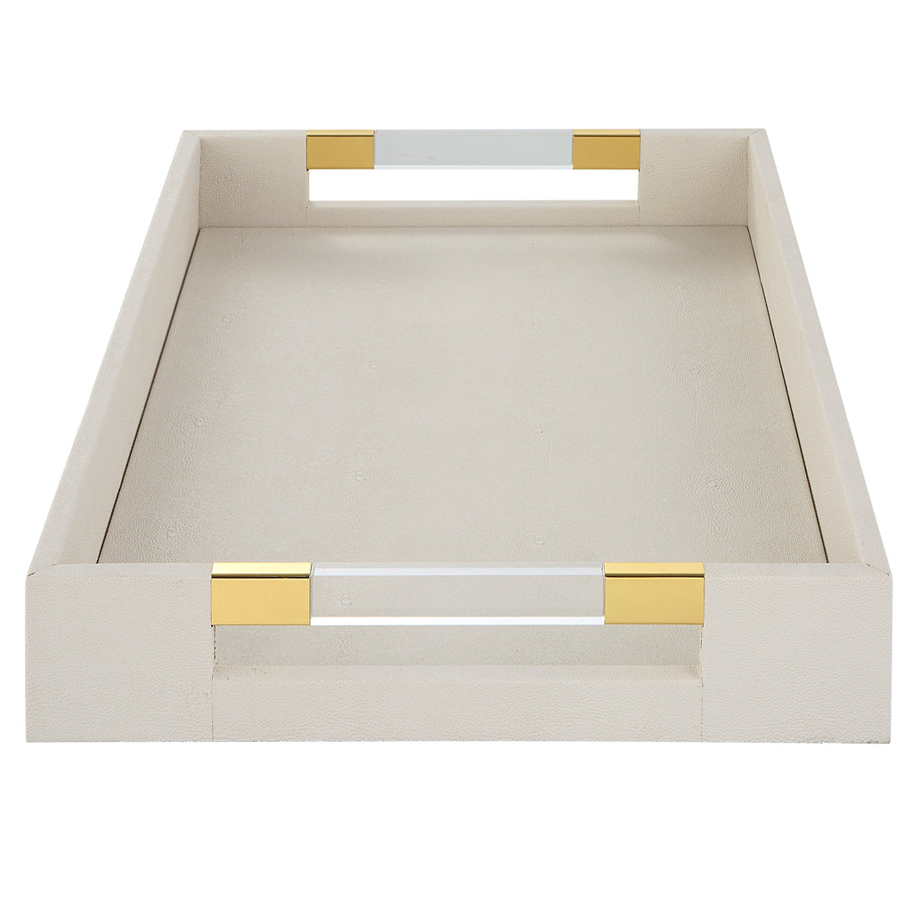 Wessex White Shagreen Tray