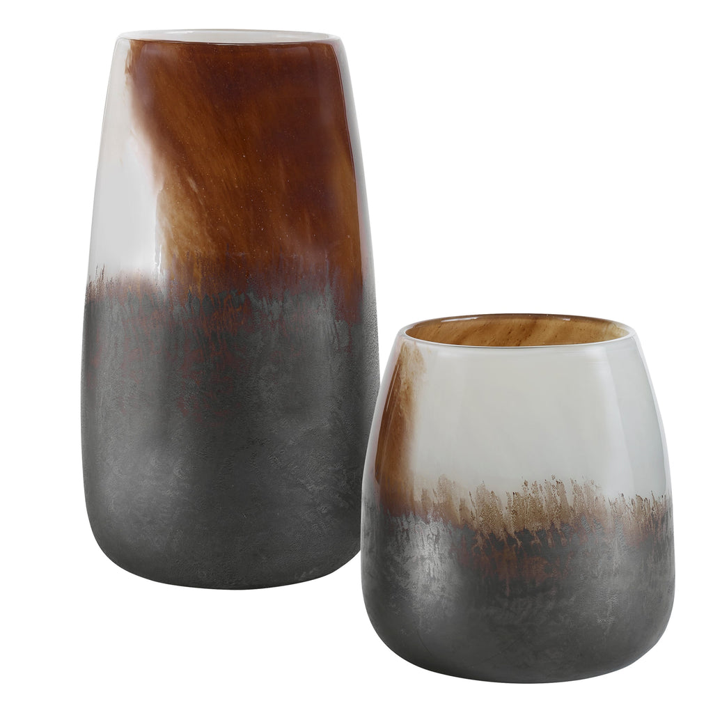 Desert Wind Glass Vases,Set of 2