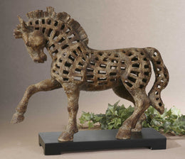 Prancing Horse Antique Sculpture