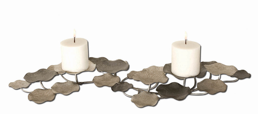 Lying Lotus Metal Candleholders