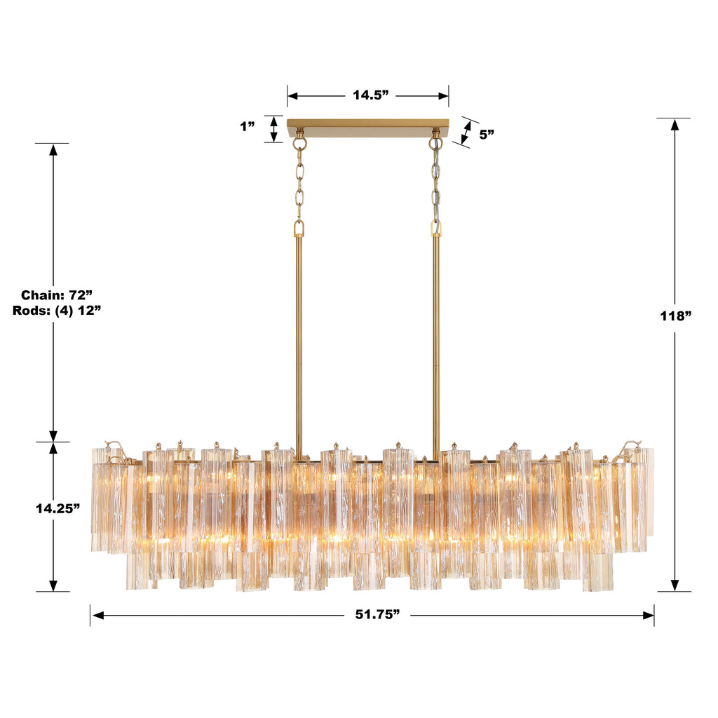 Addis 14 Light Linear Chandelier