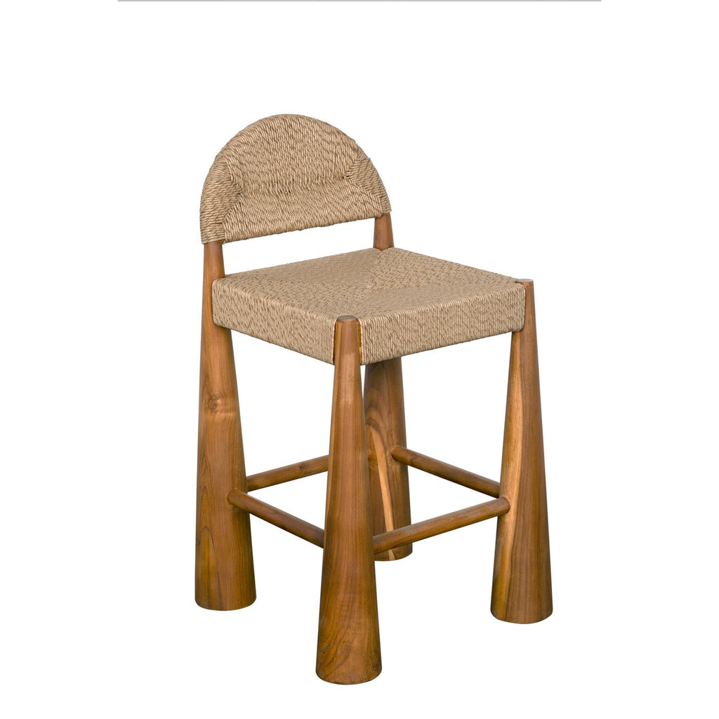 Laredo Counter Stool, Teak With Synthetic Woven