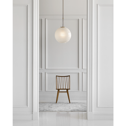 Hailey Medium Round Pendant - Natural Brass With Frosted Glass