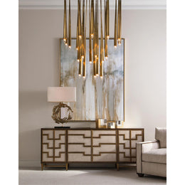 Hans Twenty-Three-Light Brass Chandelier